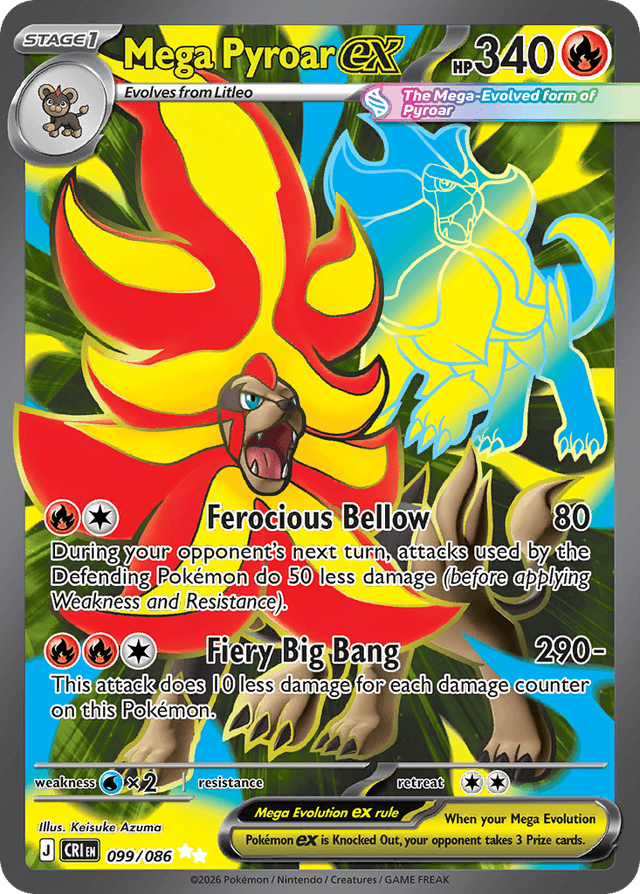 Carta Mega Pyroar ex 99/122 do set Chaos Rising — Pokémon TCG | Bynx