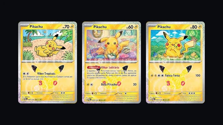 Cartas Pikachu - Coleção 30 anos