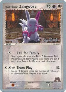 Carta Team Magma's Zangoose 02/22 do set World Championship 2004: Magma Spirit — Pokémon TCG | Bynx