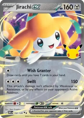 Jirachi ex 102/128 — 30th Celebration