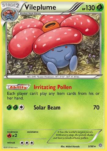Carta Vileplume 3/98 do set Origens Ancestrais — Pokémon TCG | Bynx