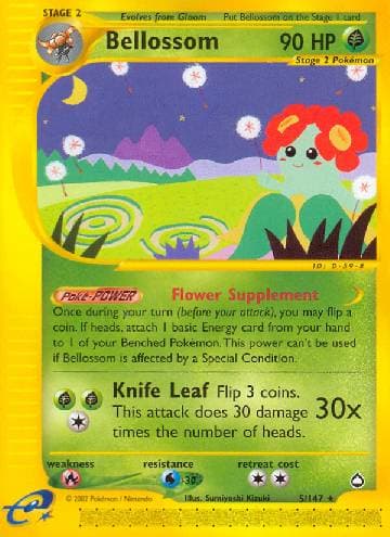 Carta Bellossom 5/147 do set Aquapolis — Pokémon TCG | Bynx