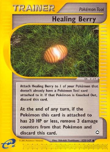 Carta Healing Berry 125/147 do set Aquapolis — Pokémon TCG | Bynx