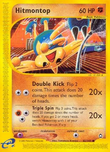 Carta Hitmontop 82/147 do set Aquapolis — Pokémon TCG | Bynx