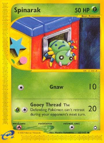 Carta Spinarak 62/147 do set Aquapolis — Pokémon TCG | Bynx