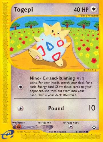 Carta Togepi 114/147 do set Aquapolis — Pokémon TCG | Bynx