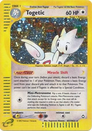Carta Togetic #H27 do set Aquapolis — Pokémon TCG | Bynx
