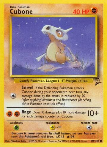 Cubone 70 — Base Set 2