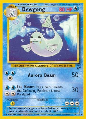 Dewgong 36 — Base Set 2