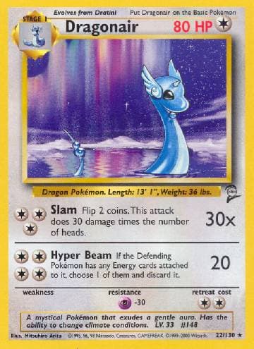 Carta Dragonair 22/130 do set Base Set 2 — Pokémon TCG | Bynx