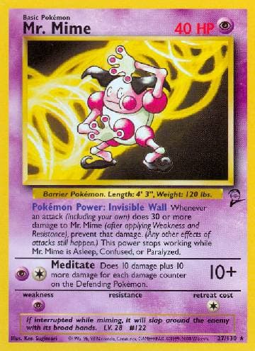 Carta Mr. Mime 27/130 do set Base Set 2 — Pokémon TCG | Bynx