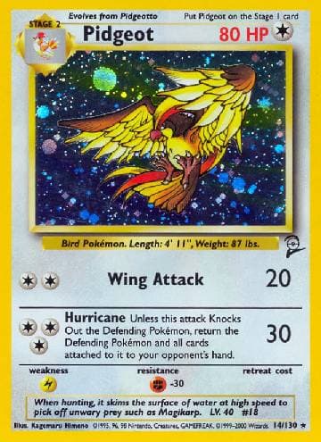 Carta Pidgeot 14/130 do set Base Set 2 — Pokémon TCG | Bynx