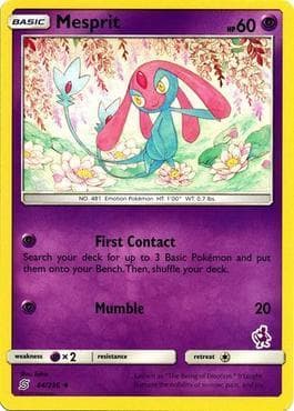 Carta Mesprit 07/17 do set Battle Academy Box Set 2020 - Mewtwo Deck — Pokémon TCG | Bynx