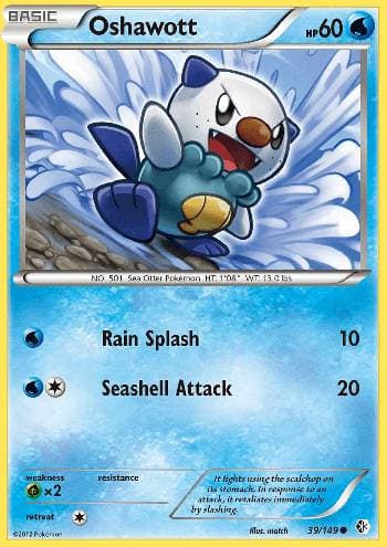 Carta Oshawott 39/149 do set Fronteiras Cruzadas — Pokémon TCG | Bynx