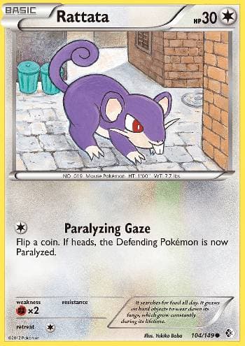 Carta Rattata 104/149 do set Fronteiras Cruzadas — Pokémon TCG | Bynx