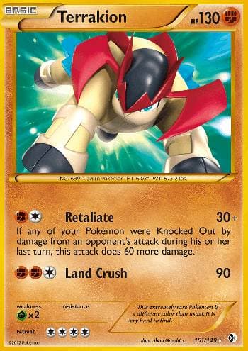 Carta Terrakion 151/149 do set Fronteiras Cruzadas — Pokémon TCG | Bynx