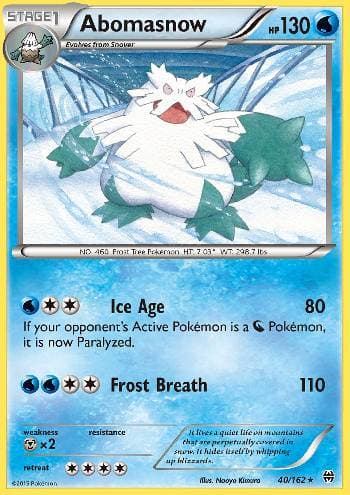 Carta Abomasnow 40/162 do set Turbo Revolução — Pokémon TCG | Bynx