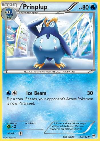 Carta Prinplup 37/162 do set Turbo Revolução — Pokémon TCG | Bynx