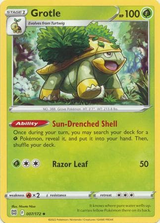 Carta Grotle 7/172 do set Astros Cintilantes — Pokémon TCG | Bynx
