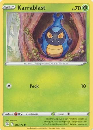 Carta Karrablast 15/172 do set Astros Cintilantes — Pokémon TCG | Bynx