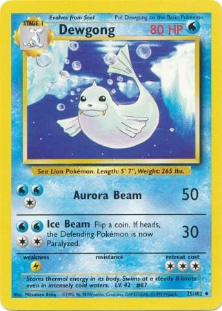 Carta Dewgong 25/102 do set Coleção Básica — Pokémon TCG | Bynx
