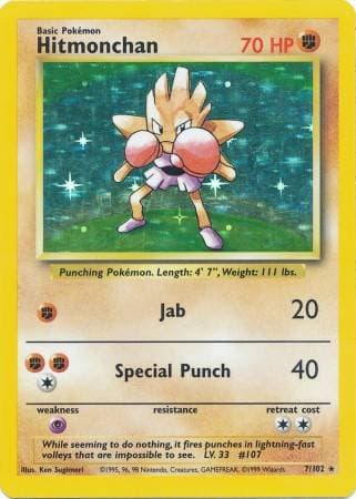 Carta Hitmonchan 7/102 do set Coleção Básica — Pokémon TCG | Bynx