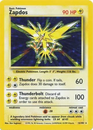 Carta Zapdos 16/102 do set Coleção Básica — Pokémon TCG | Bynx