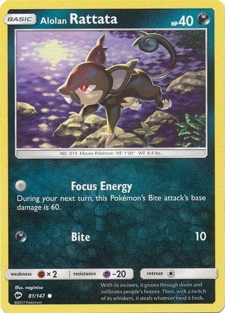 Carta Alolan Rattata 81/147 do set Sombras Ardentes — Pokémon TCG | Bynx