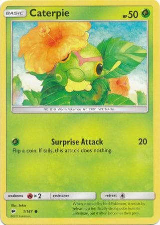 Carta Caterpie 1/147 do set Sombras Ardentes — Pokémon TCG | Bynx