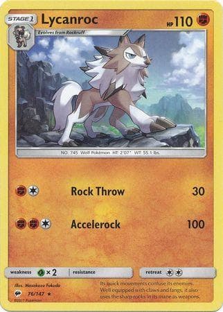 Carta Lycanroc 76/147 do set Sombras Ardentes — Pokémon TCG | Bynx