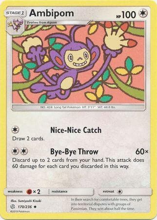 Carta Ambipom 170/236 do set Eclipse Cósmico — Pokémon TCG | Bynx