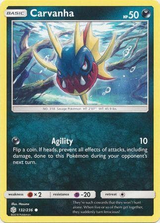 Carta Carvanha 132/236 do set Eclipse Cósmico — Pokémon TCG | Bynx