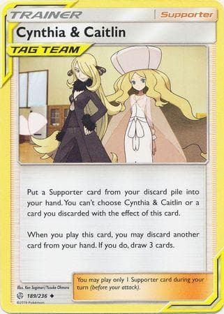 Carta Cynthia & Caitlin 189/236 do set Eclipse Cósmico — Pokémon TCG | Bynx