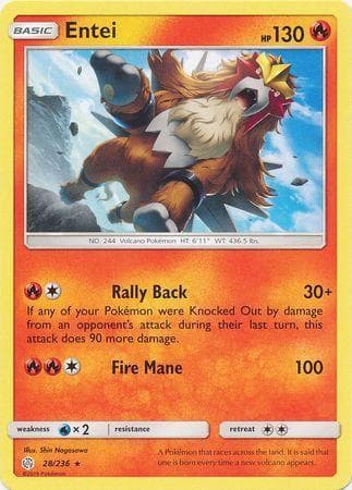 Carta Entei 28/236 do set Eclipse Cósmico — Pokémon TCG | Bynx
