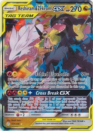 Carta Reshiram & Zekrom-GX 157/236 do set Eclipse Cósmico — Pokémon TCG | Bynx