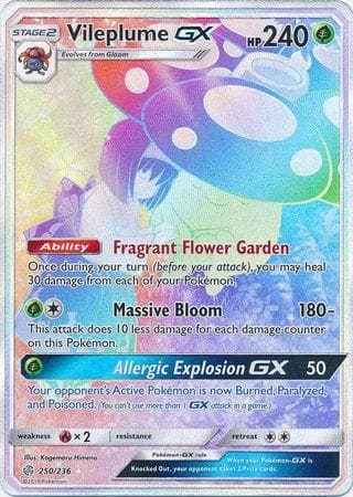 Carta Vileplume-GX 250/236 do set Eclipse Cósmico — Pokémon TCG | Bynx