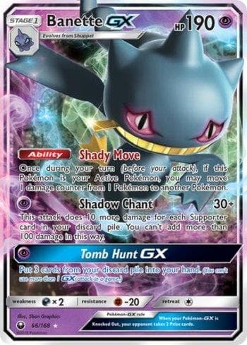 Carta Banette-GX 66/168 do set Tempestade Celestial — Pokémon TCG | Bynx