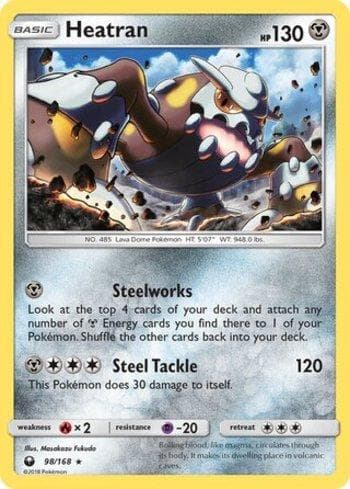 Carta Heatran 98/168 do set Tempestade Celestial — Pokémon TCG | Bynx