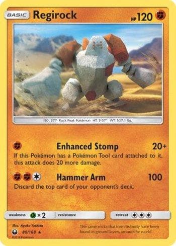 Carta Regirock 80/168 do set Tempestade Celestial — Pokémon TCG | Bynx