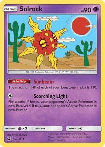 Carta Solrock 62/168 do set Tempestade Celestial — Pokémon TCG | Bynx