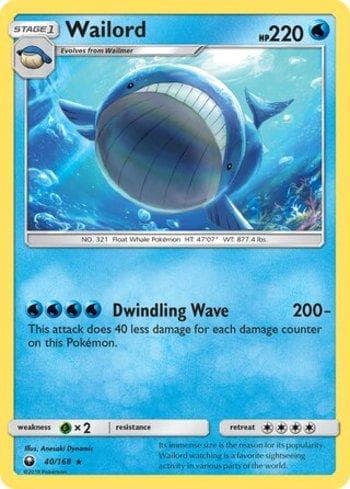 Carta Wailord 40/168 do set Tempestade Celestial — Pokémon TCG | Bynx