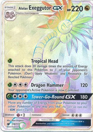 Carta Alolan-EXeggutor-GX 118/111 do set Invasão Carmim — Pokémon TCG | Bynx