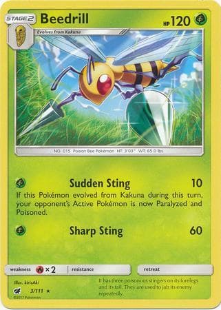 Carta Beedrill 3/111 do set Invasão Carmim — Pokémon TCG | Bynx