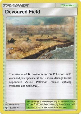 Carta Devoured Field 93/111 do set Invasão Carmim — Pokémon TCG | Bynx