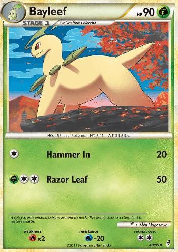 Carta Bayleef 40/95 do set Chamado das Lendas — Pokémon TCG | Bynx
