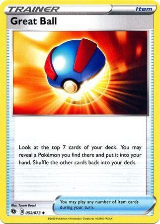 Carta Great Ball 52/73 do set Caminho do Campeão — Pokémon TCG | Bynx