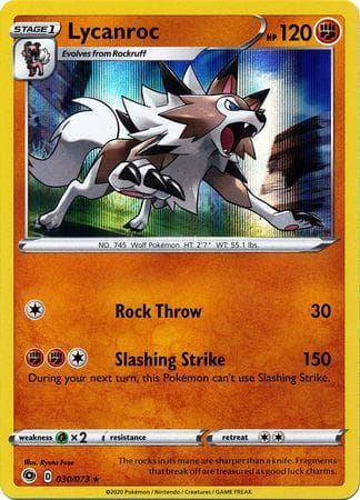 Carta Lycanroc 30/73 do set Caminho do Campeão — Pokémon TCG | Bynx