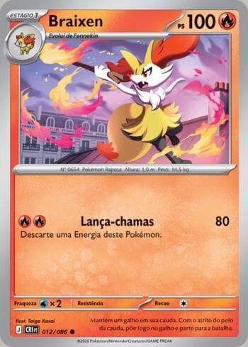Carta Braixen 012/86 do set Chaos Rising — Pokémon TCG | Bynx