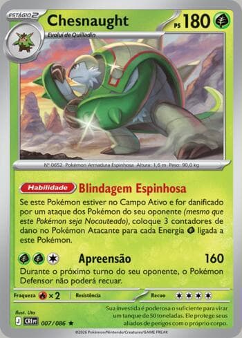 Carta Chesnaught 007/86 do set Chaos Rising — Pokémon TCG | Bynx
