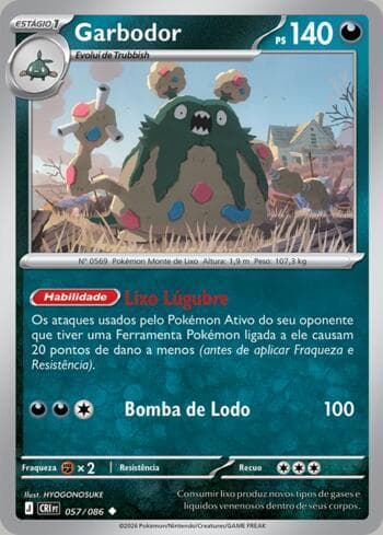 Carta Garbodor 057/86 do set Chaos Rising — Pokémon TCG | Bynx
